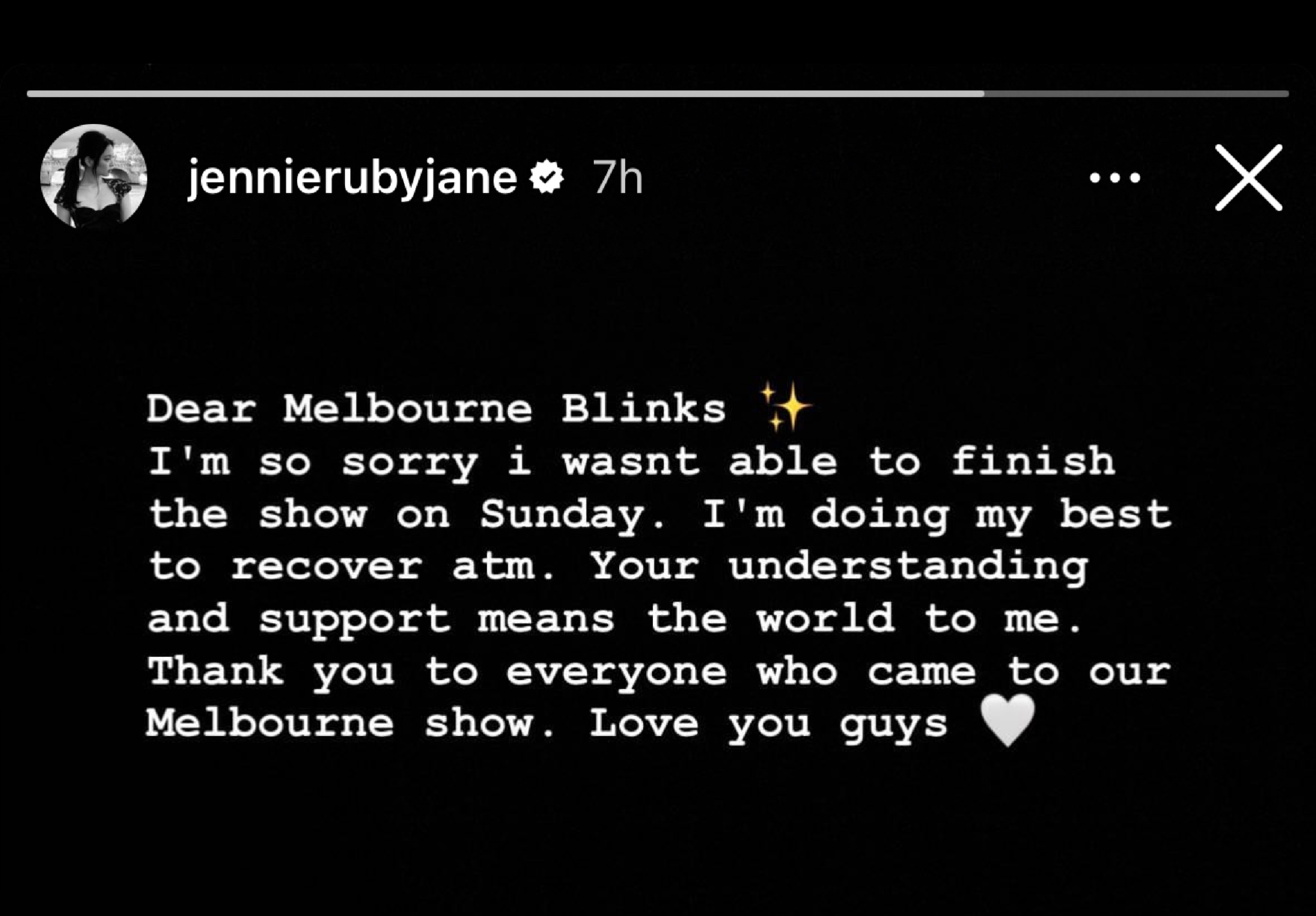 Blackpink Jennie Instagram Apology Message