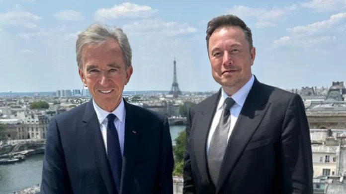 Elon Musk bernard Arnault meet in paris