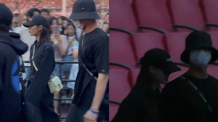 Lisa and Park bo Gum at Bruno Mars Concert