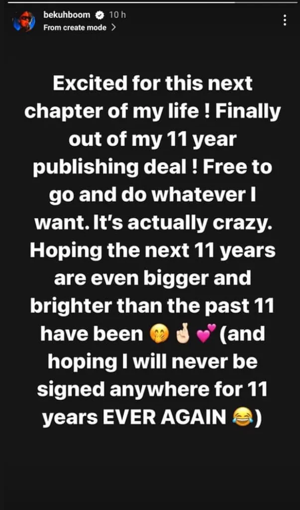 Bekuh boom Instagram Story